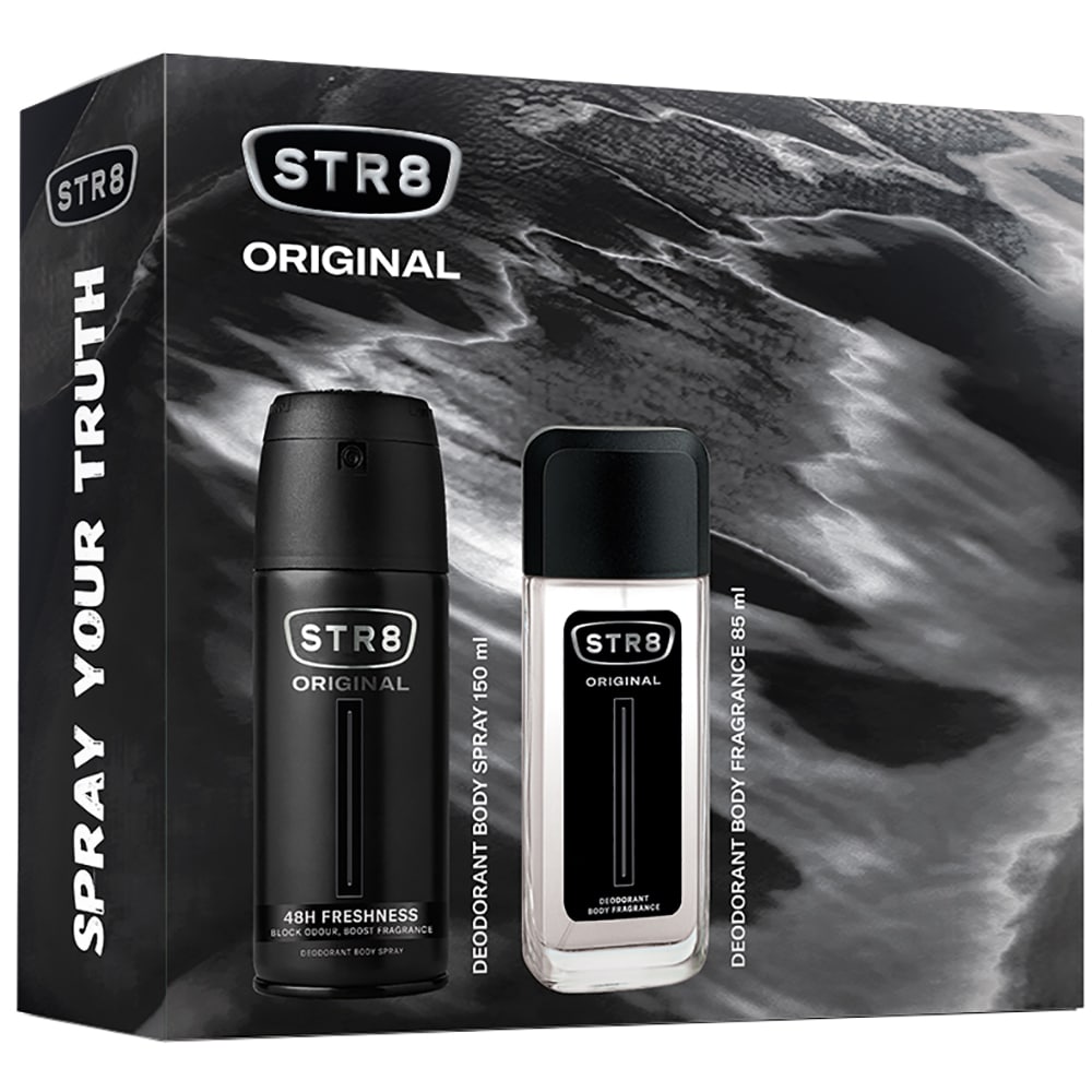 Set ingrijire corp STR8 Original: Parfum pentru corp, 85ml + Deodorant spray, 150ml