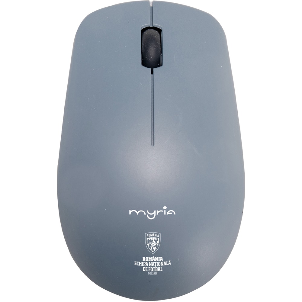 Kit tastatura si mouse Wireless MYRIA Echipei Nationale de Fotbal MY8542GYFRF, USB, negru