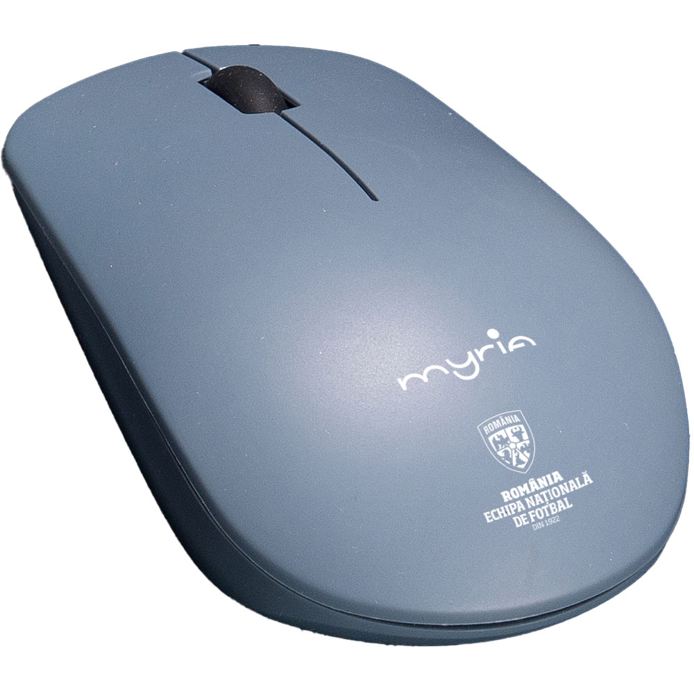 Kit tastatura si mouse Wireless MYRIA Echipei Nationale de Fotbal MY8542GYFRF, USB, negru
