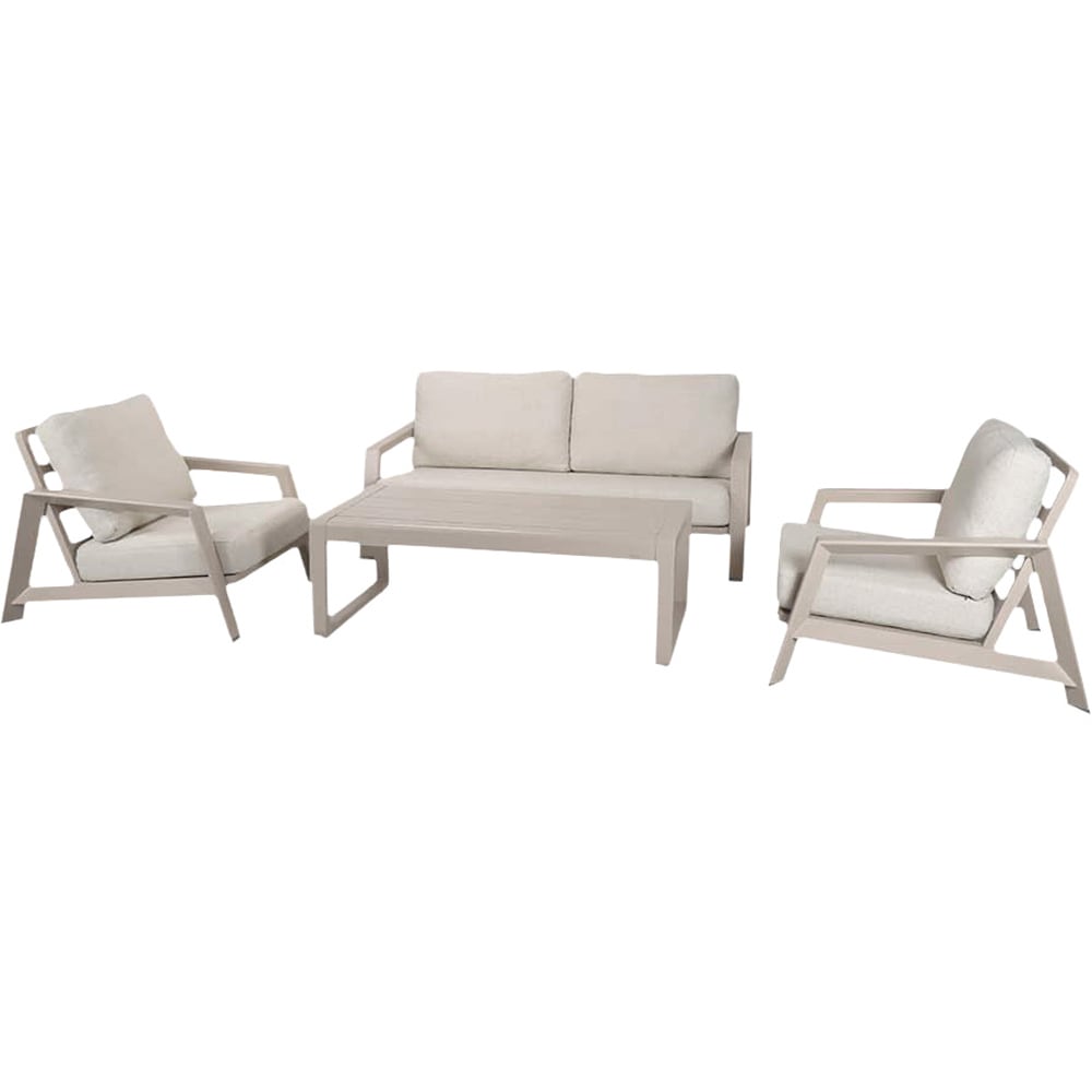 Set mobilier gradina Coffee, aluminiu, 4 piese, alb