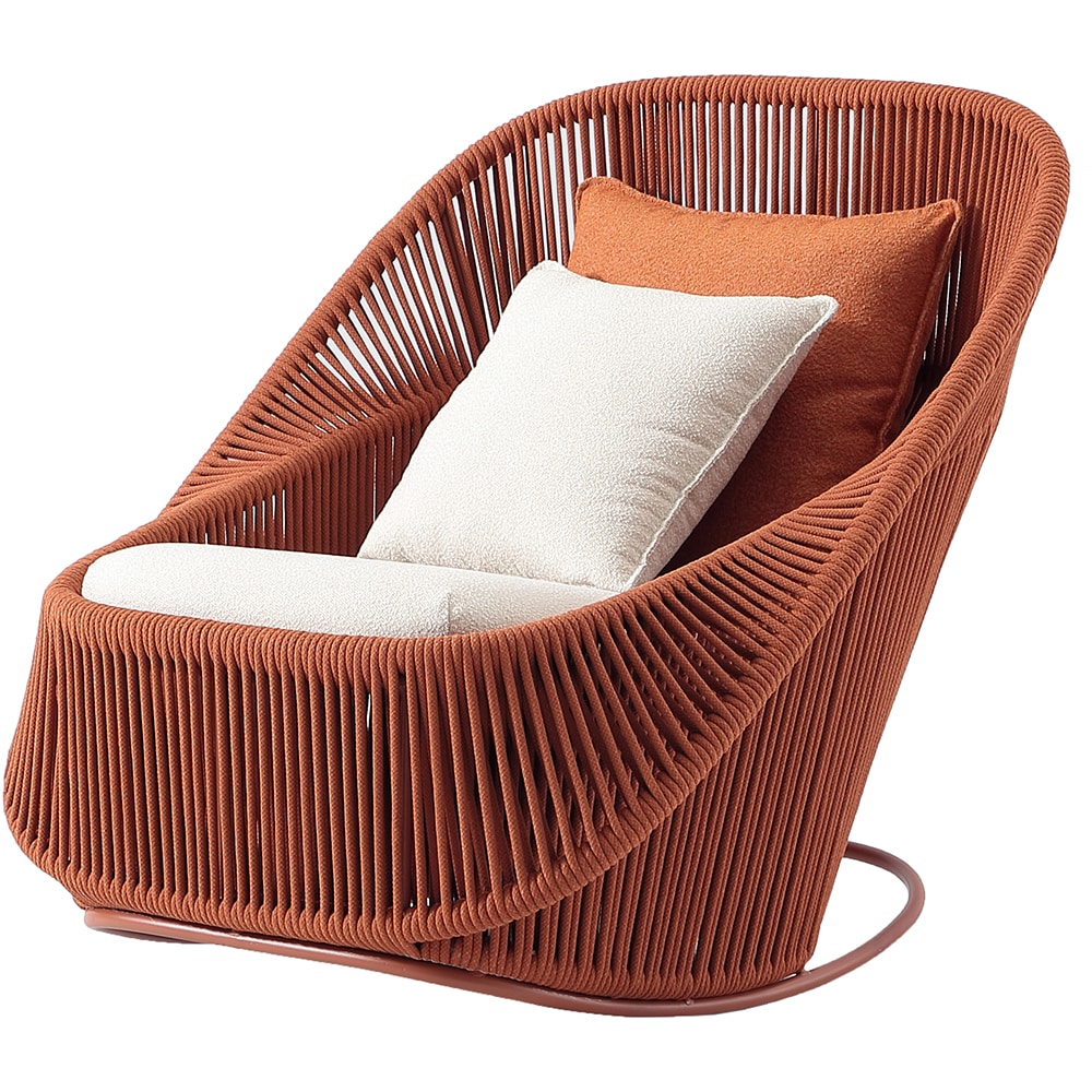 Sezlong terasa LIVINTWIST Belvedere, 106.3 x 104.4 x 111 cm, portocaliu