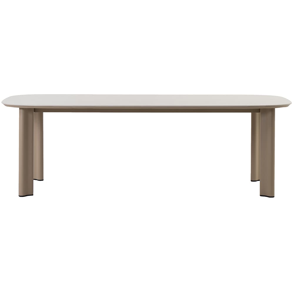 Masa terasa LIVINTWIST Scroll, aluminiu, 240 x 120 x 75 cm, taupe
