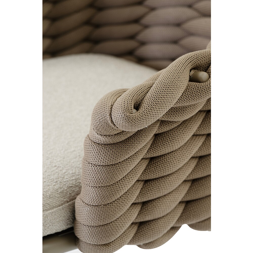 Scaun terasa LIVINTWIST Scroll, aluminiu, 68.5 x 69.5 x 81.5 cm, taupe