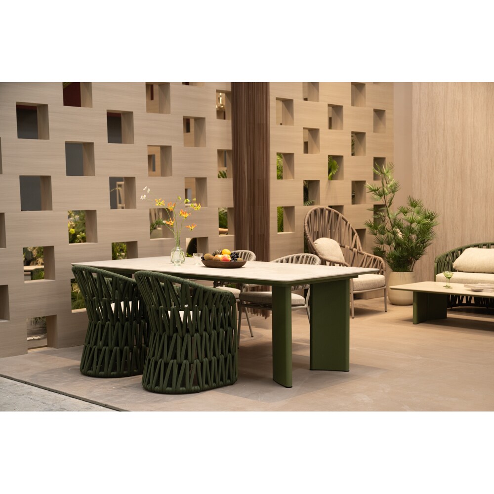 Scaun terasa LIVINTWIST Victory, aluminiu, 62.5 x 64 x 80 cm, verde