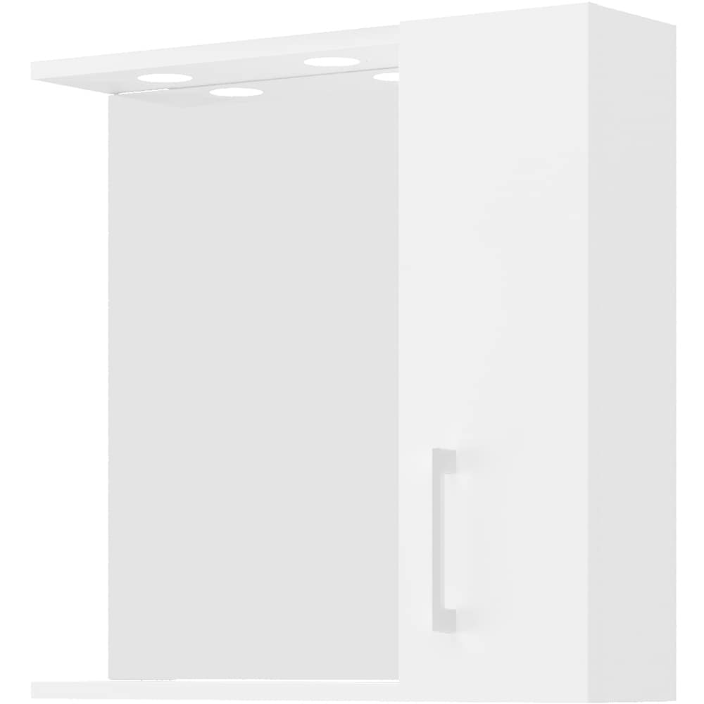 Set mobilier baie SAVINIDUE Smart, 3 piese, 55 cm, iluminare LED, alb