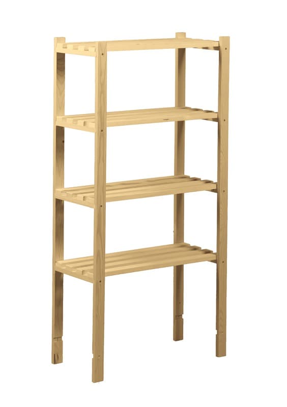 Raft lemn Links, 4 polite, crem, 130 x 65 x 30 cm