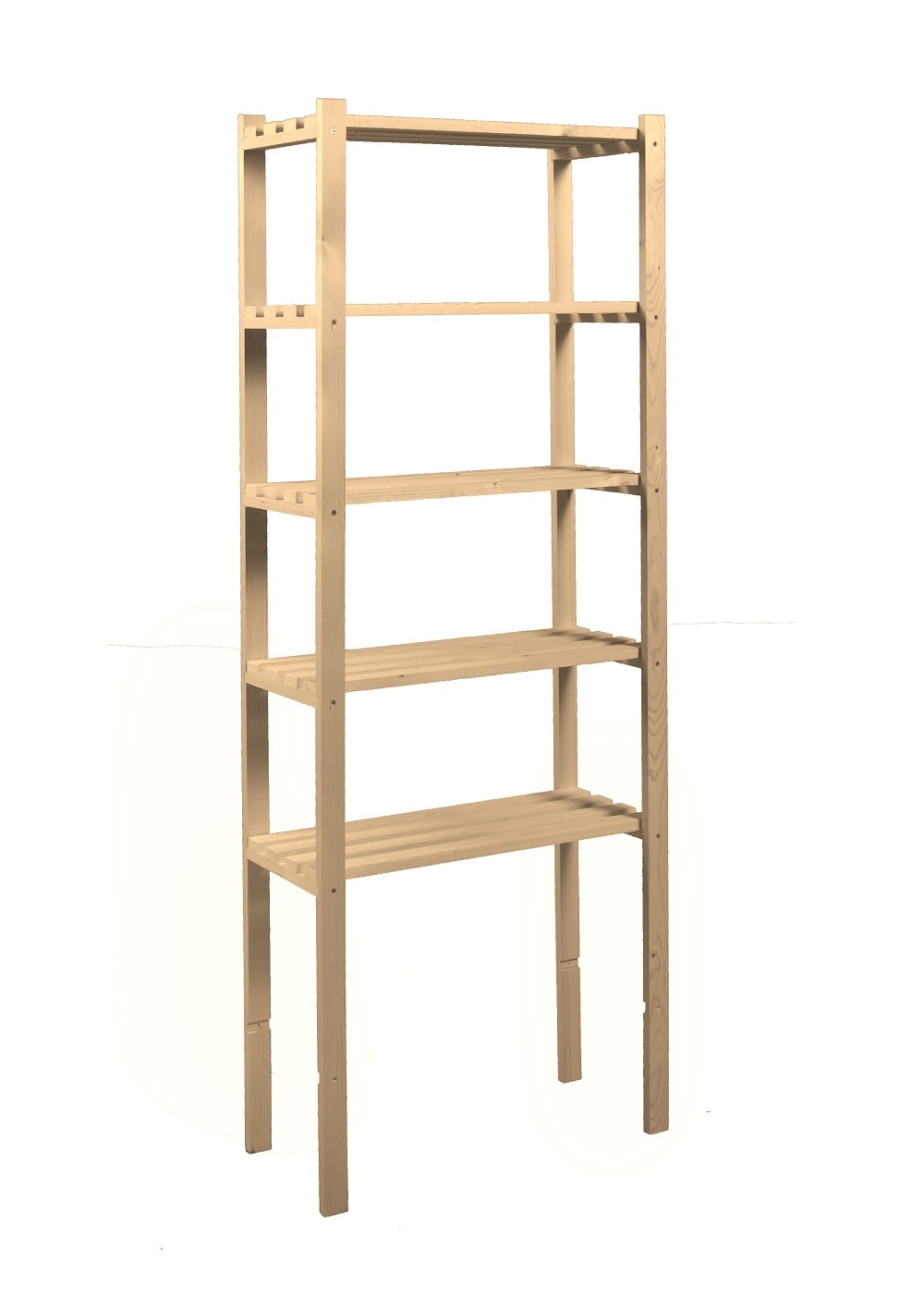 Raft lemn, 5 polite, crem, 170 x 65 x 28 cm