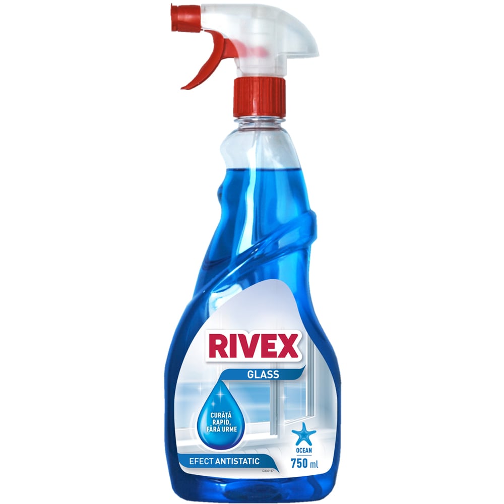 Solutie de curatat geamuri RIVEX Glass, Ocean, 750 ml