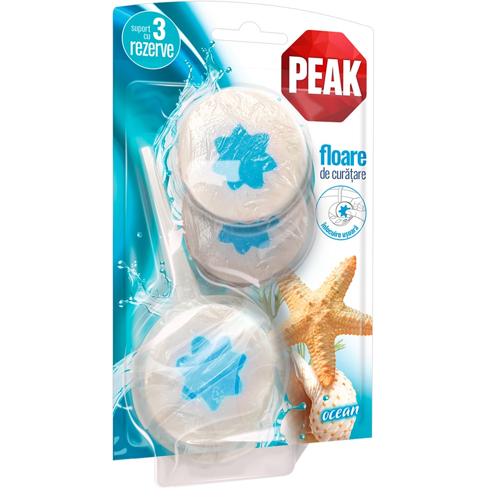 Odorizant toaleta PEAK Floare de curatare Ocean, 3 x 45g