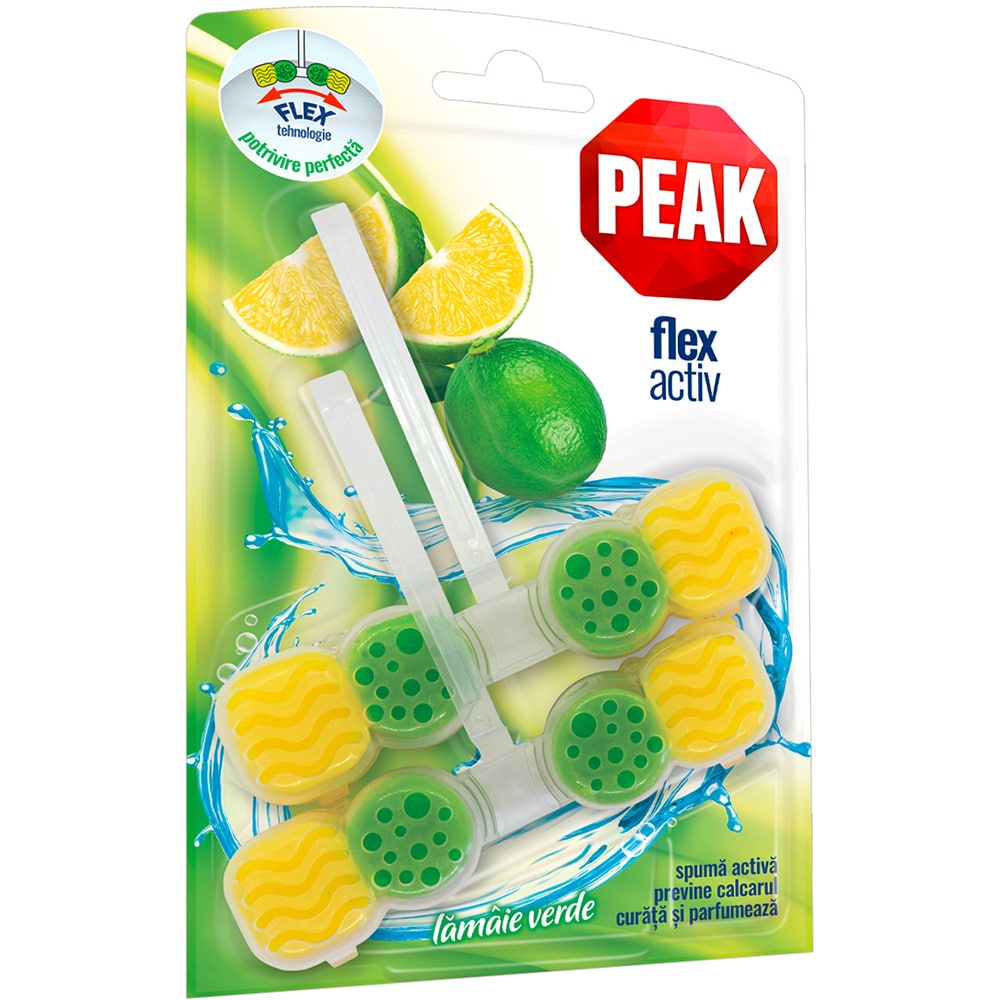 Odorizant toaleta PEAK Flex Activ Citrice, 2 x 48g