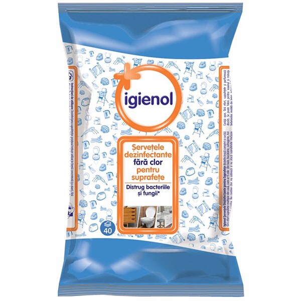 Servetele dezinfectante IGIENOL, 40 bucati