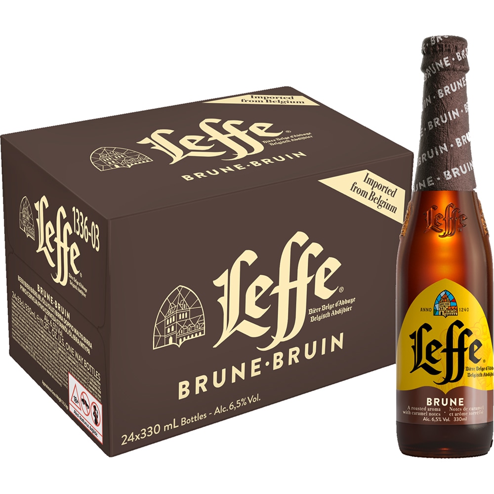 Bere bruna Leffe bax 0.33L x 24 sticle