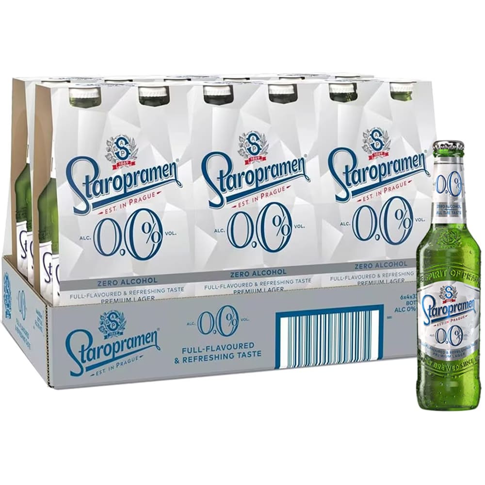 Bere blonda fara alcool Staropramen bax 0.33L x 24 sticle
