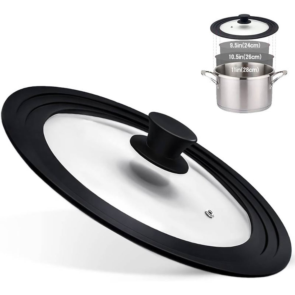 Capac de sticla STUDIO CASA Multisize 24-26-28cm, sticla, transparent