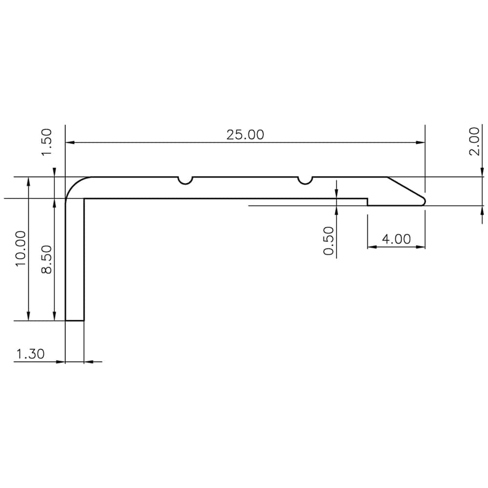 Profil trecere PM32682, aluminiu, 90 x 2.5 x 2.5 cm, auriu