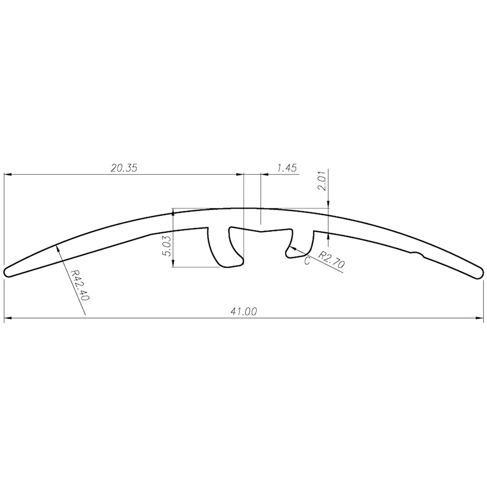 Profil trecere PM03388, aluminiu, 90 x 4.1 x 1.3 cm, negru