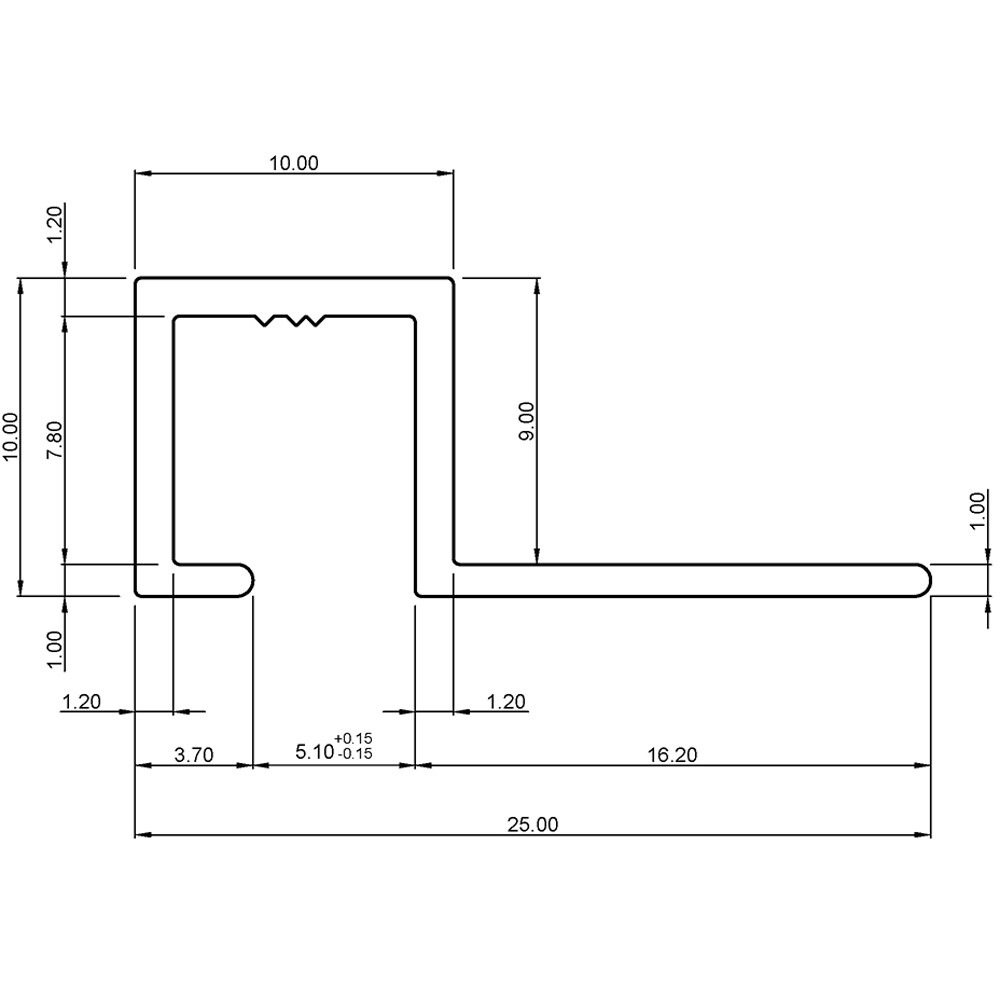 Profil trecere PML81010-SAP-2.5, aluminiu, 250 x 2.5 x 1 cm, sampanie periat
