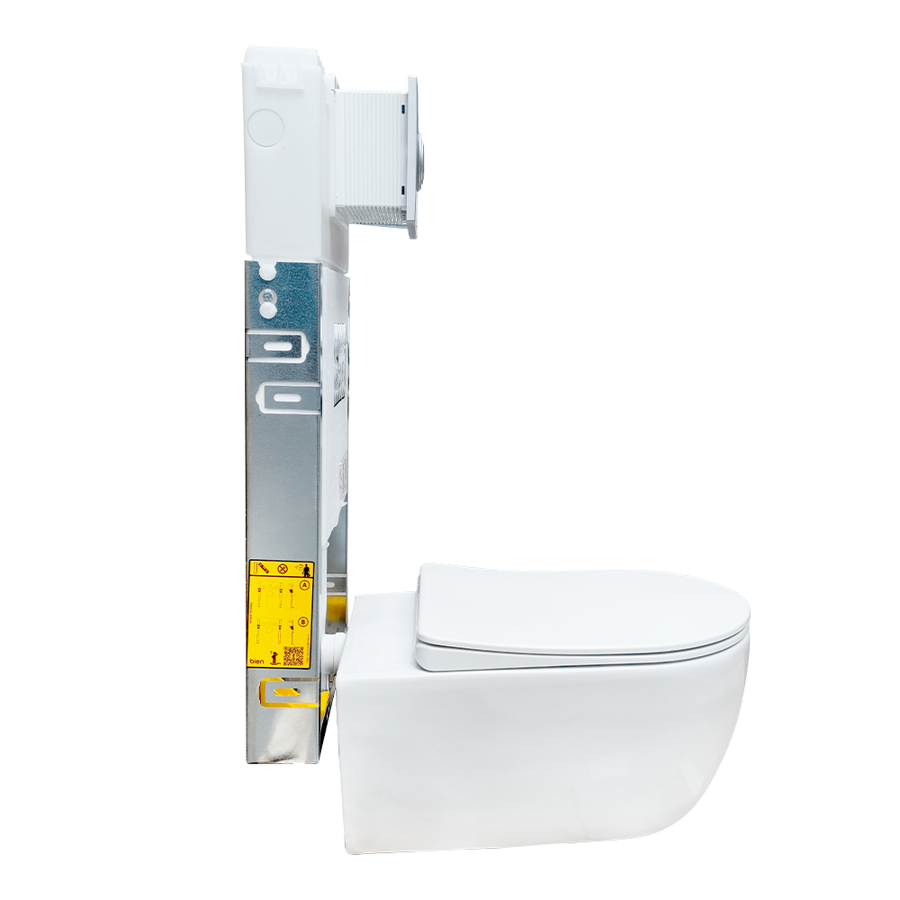 Set WC si rezervor, suspendat, clapeta dubla, oval, alb, 3/6 L, Supreme