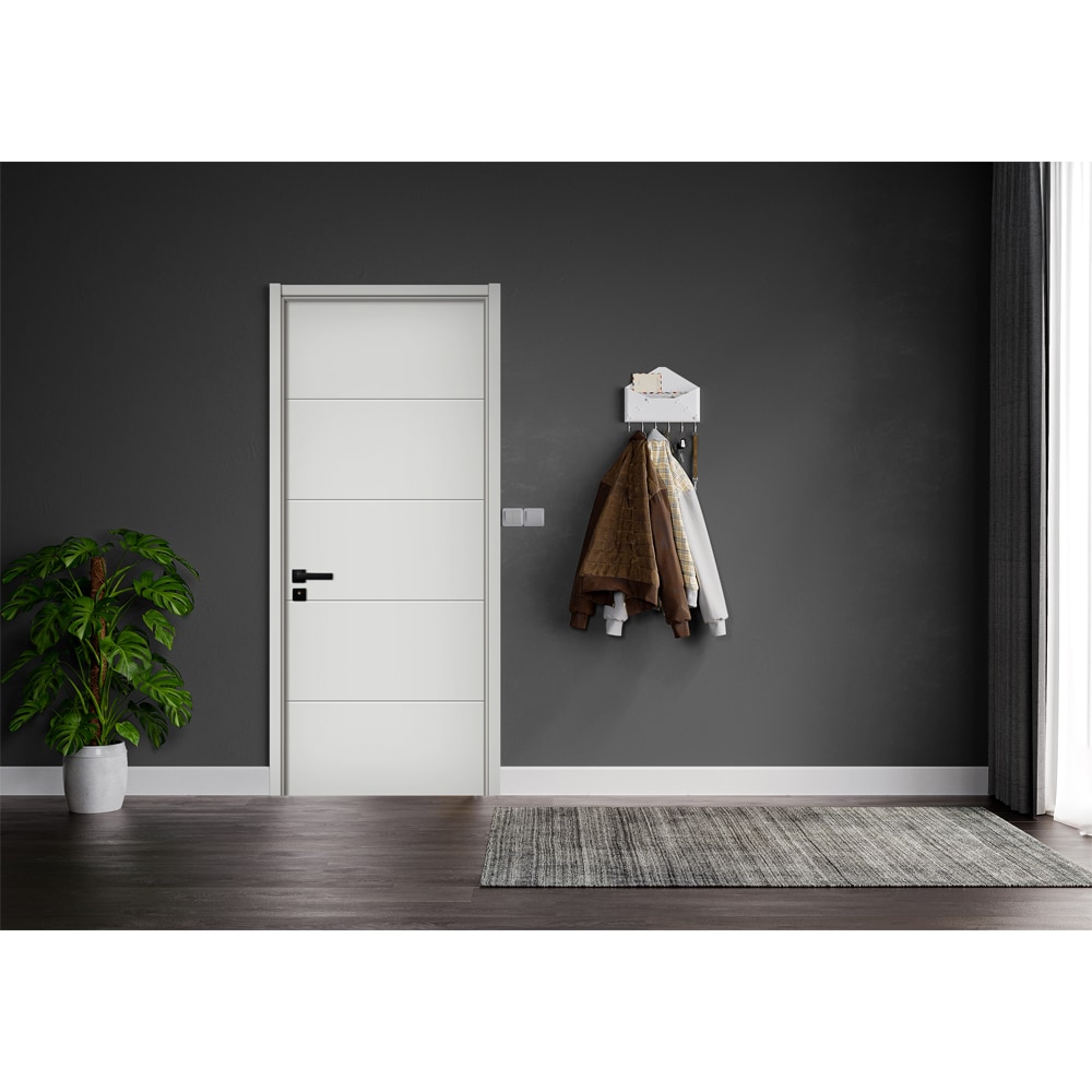 Usa interior KM512, fara geam, reversibila, MDF, 80 x 204 cm, alb