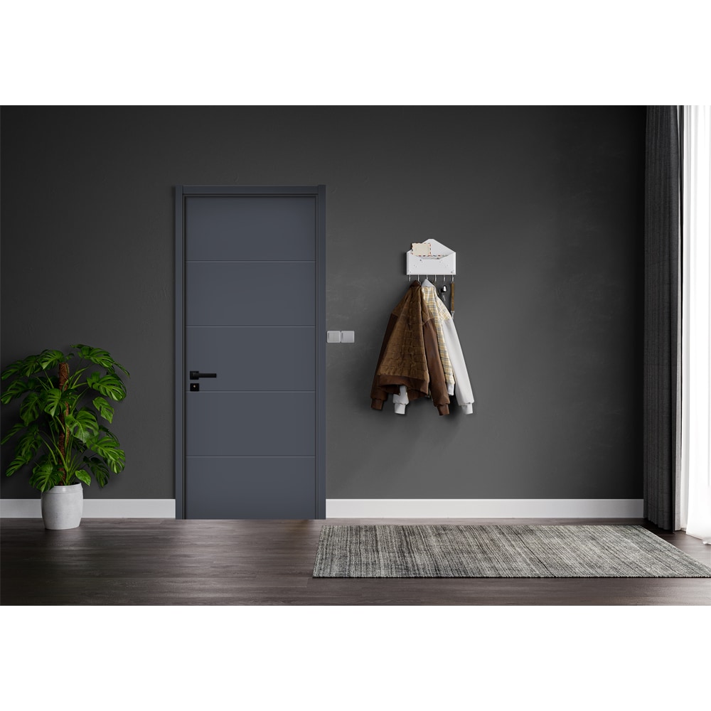 Usa interior KM512, fara geam, reversibila, MDF, 80 x 204 cm, antracit
