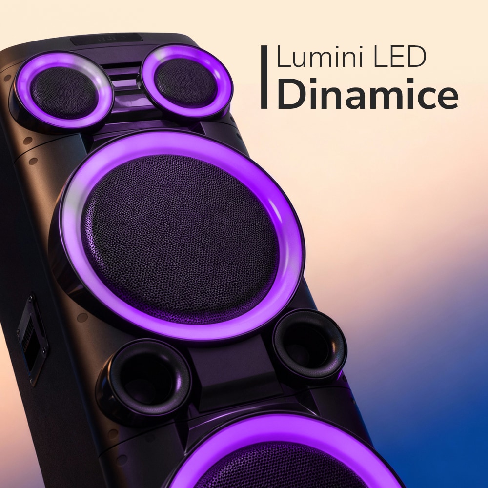 Sistem audio E-BODA Monster Party M200, 400W, Bluetooth, USB, negru