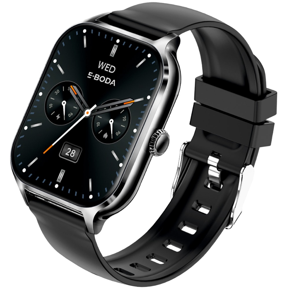 Smartwatch E-BODA Smart Time 160, Android/iOS, negru