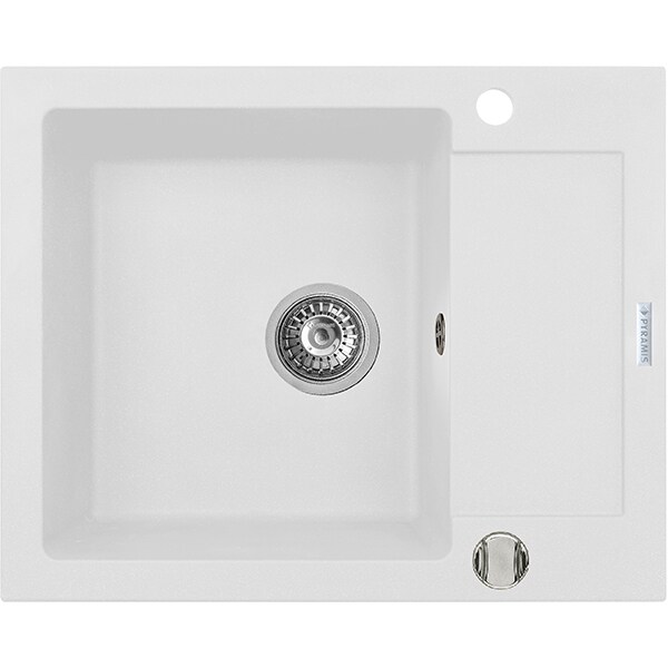 Pachet chiuveta PYRAMIS Mini Smart, compozit granit + baterie, alb