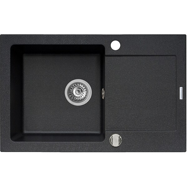 Pachet chiuveta PYRAMIS Premium Class, 1 cuva, picurator reversibil, compozit granit + baterie, negru