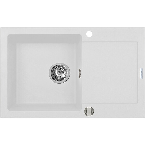 Pachet chiuveta PYRAMIS Premium Class, compozit granit + baterie, alb