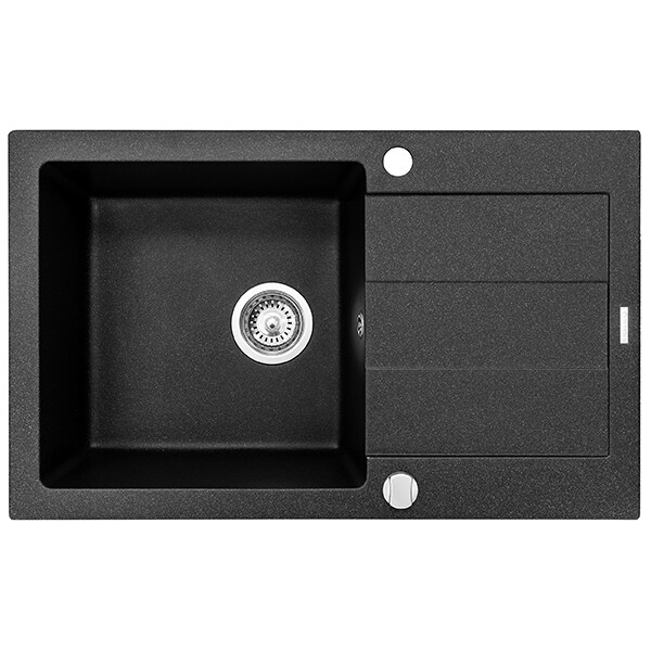 Pachet chiuveta PYRAMIS Class Plus Smart, compozit granit + baterie, negru