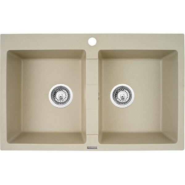 Pachet chiuveta PYRAMIS Econom Bowls, compozit granit + baterie, bej
