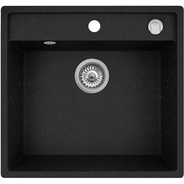 Pachet chiuveta PYRAMIS Pyrsoft Magico Square, compozit granit + baterie 202100288, negru