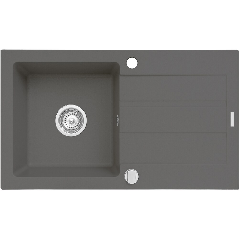 Pachet chiuveta PYRAMIS Altexia Aniversare 76, 1 cuva, picurator reversibil, compozit granit + baterie, gri