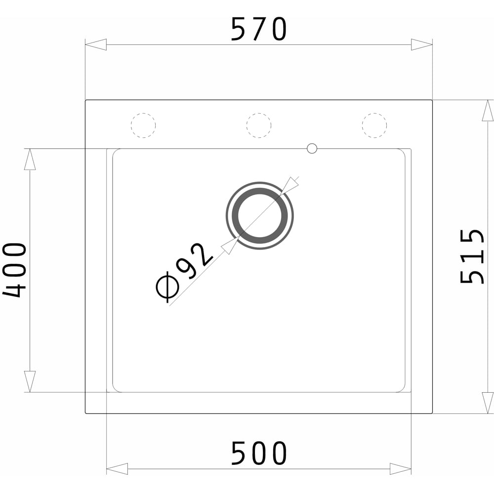 Pachet chiuveta PYRAMIS Elegance 57, 1 cuva, compozit granit + baterie, negru