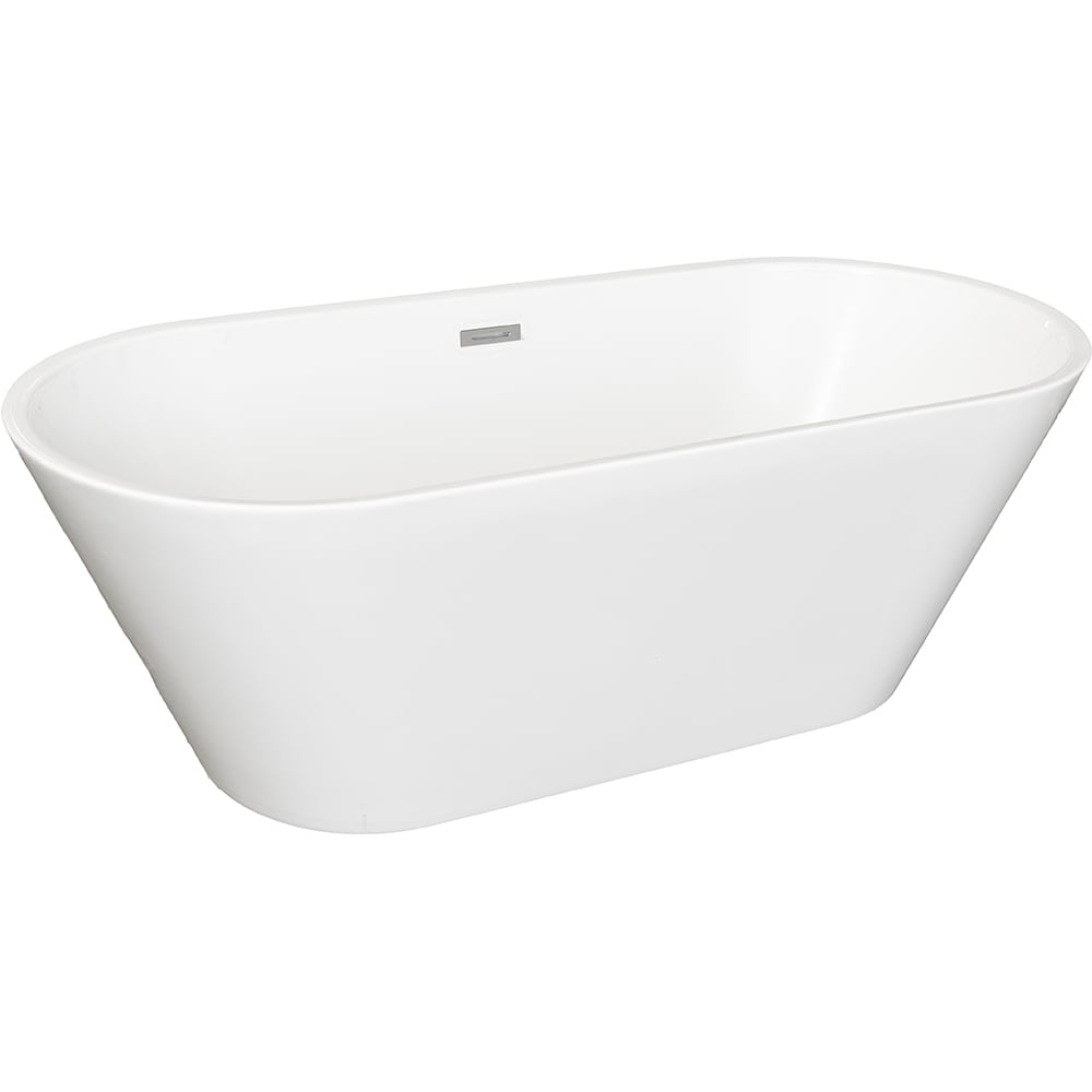 Cada baie freestanding Bresi Well, acril, 170 x 75 x 58 cm, alb