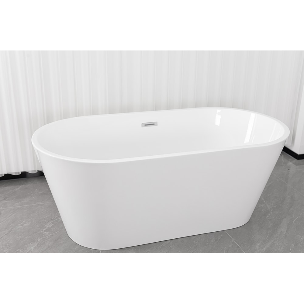 Cada baie freestanding Bresi Well, acril, 170 x 75 x 58 cm, alb