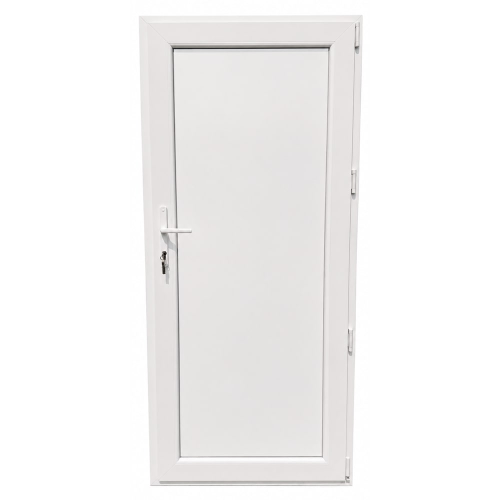 Usa exterior FENSTERWELT, fara geam, dreapta, PVC, 88 x 195 cm, alb