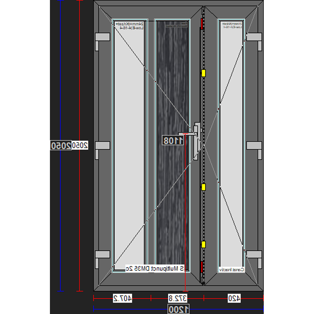 Usa exterior FENSTERWELT, cu geam, stanga, PVC, 120 x 205 cm, gri antracit