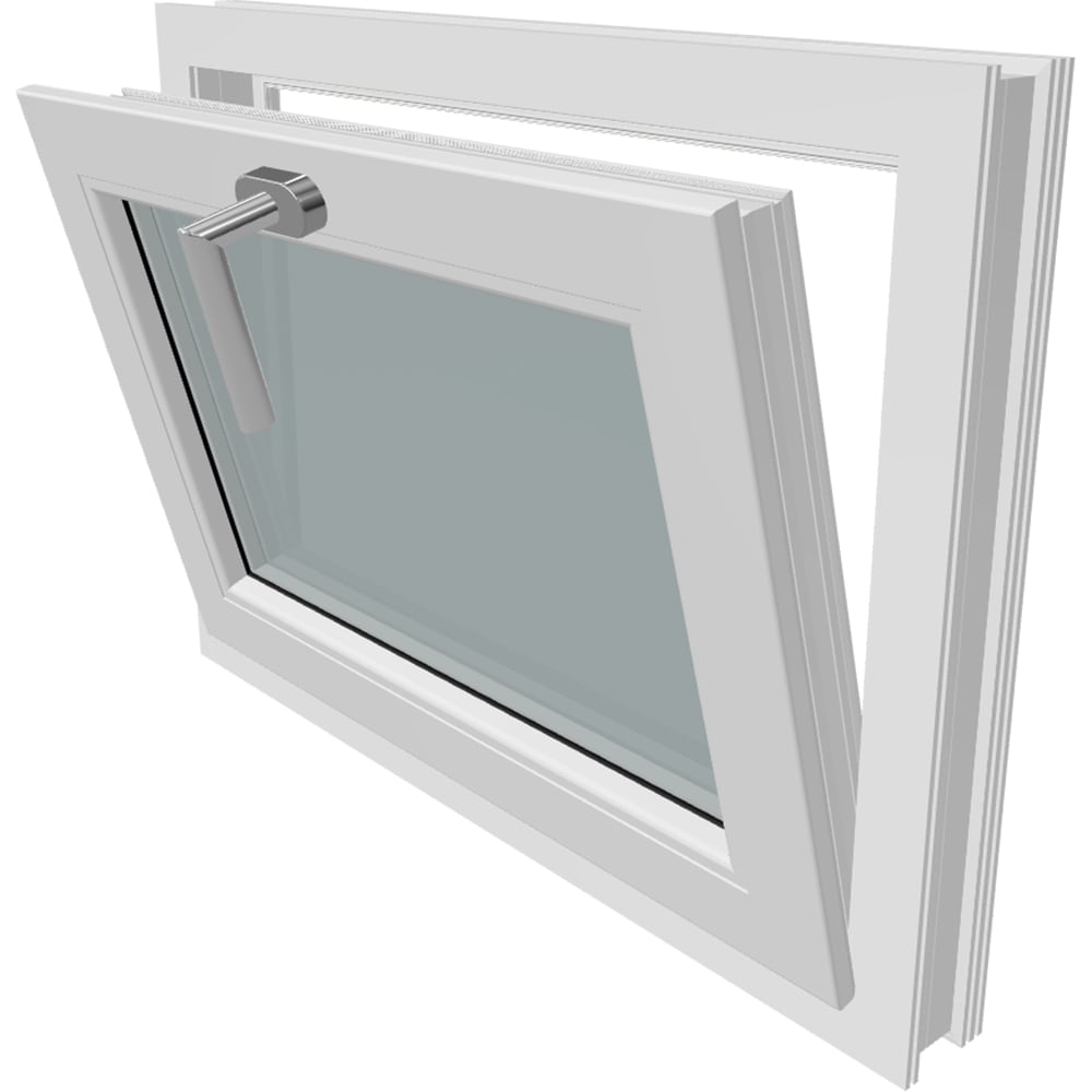 Fereastra termopan FENSTERWELT, PVC, 5 camere, 116 x 56 cm, deschidere oscilanta in jos, alb