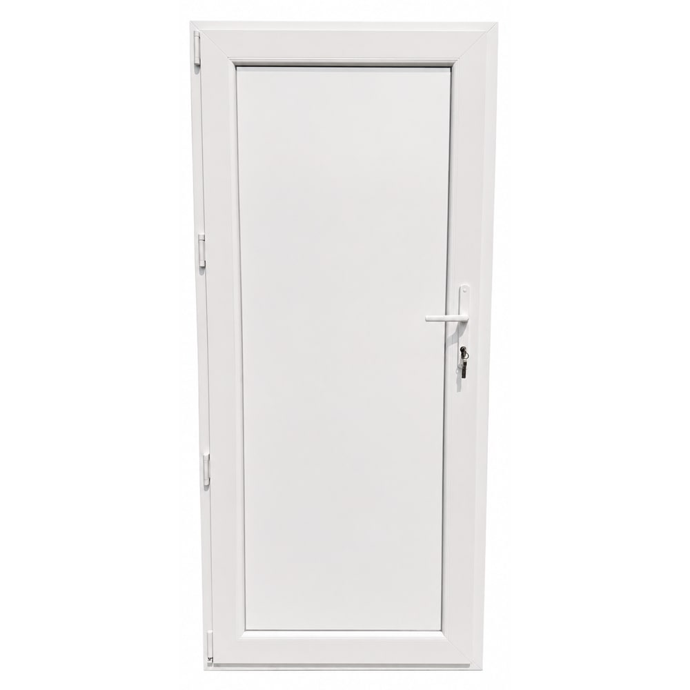 Usa exterior FENSTERWELT, fara geam, stanga, PVC, 88 x 195 cm, alb
