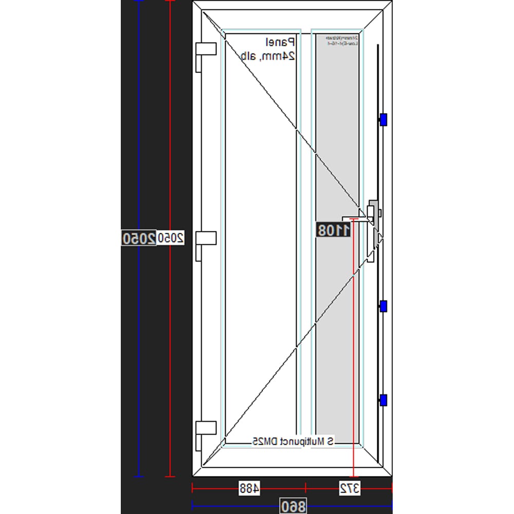 Usa exterior FENSTERWELT, cu geam, stanga, PVC, 86 x 205 cm, alb