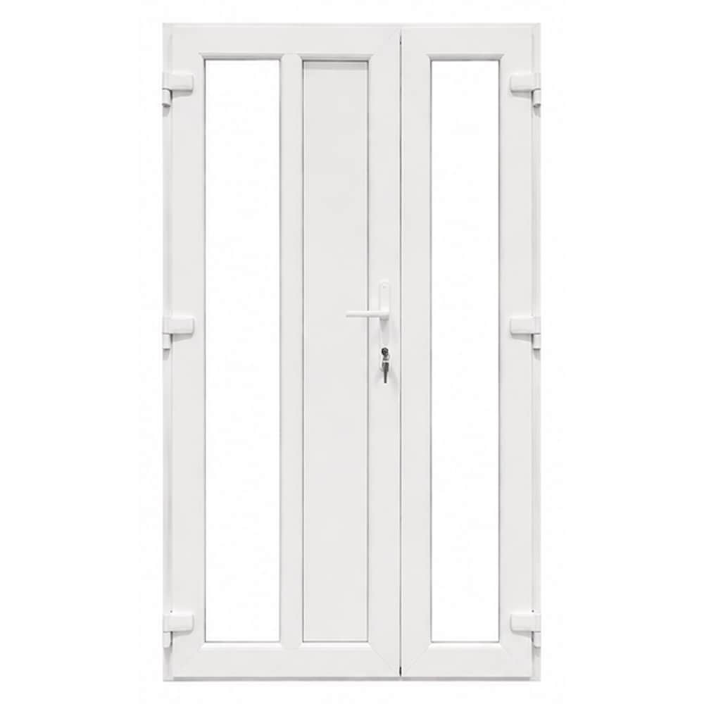 Usa exterior FENSTERWELT, cu geam, stanga, PVC, 120 x 205 cm, alb