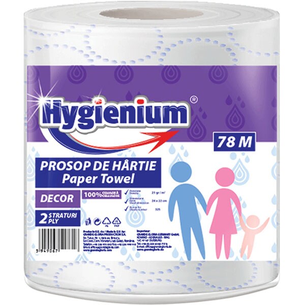 Prosoape de hartie HYGIENIUM Decor 17623, 2 straturi, 1 rola