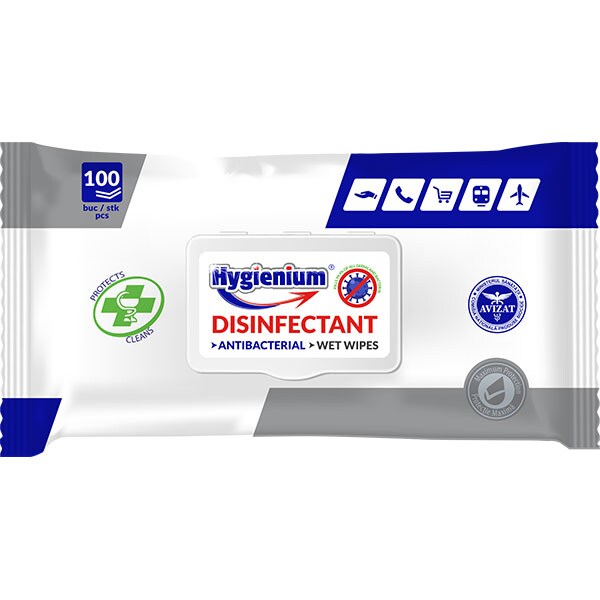 Servetele umede antibacteriene HYGIENIUM 17753, 100 bucati