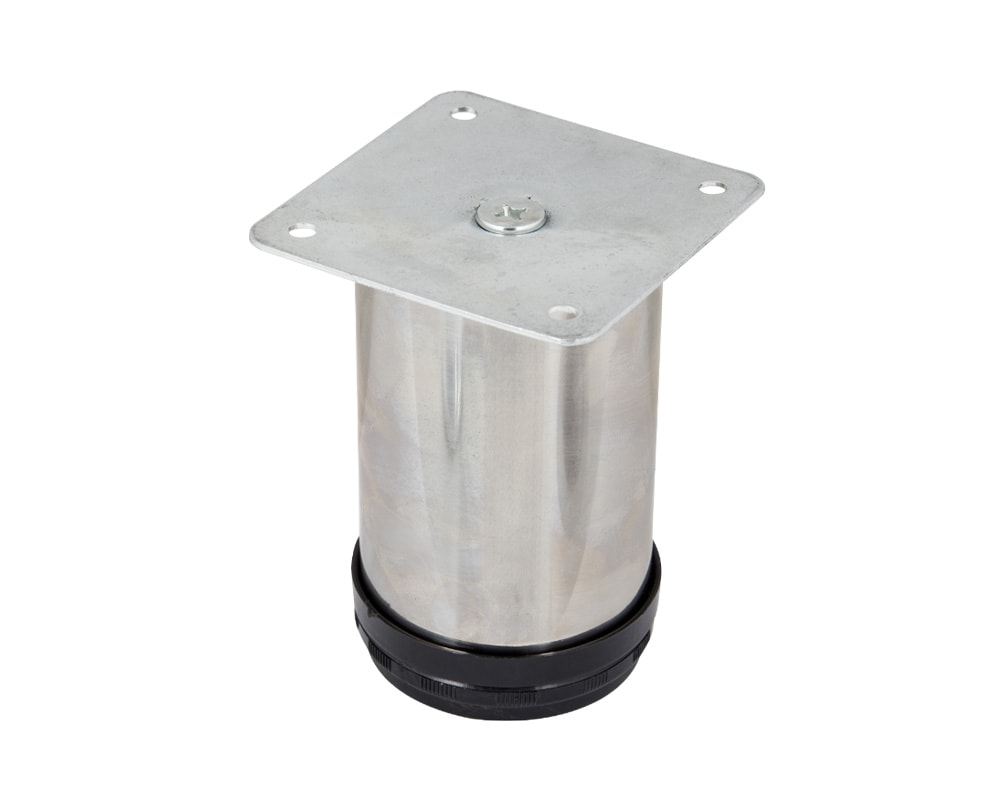 Picior mobilier reglabil, inox, 10 cm, alb