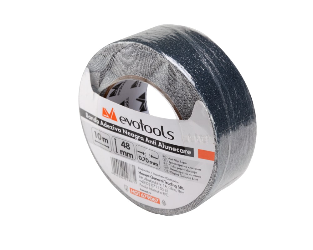 Banda adeziva anti alunecare Evotools, 48 mm x 10 m, gri