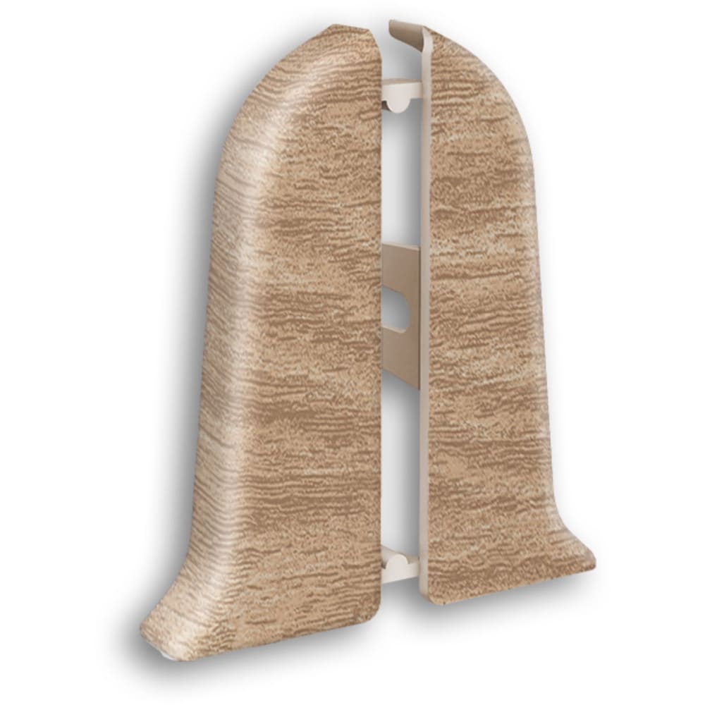 Terminatie plinta Wood Class, KN59, PVC, 2 buc/set, stejar albit