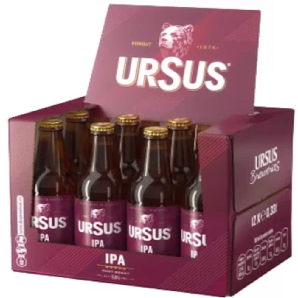 Bere blonda Ursus IPA bax 0.33L x 12 sticle