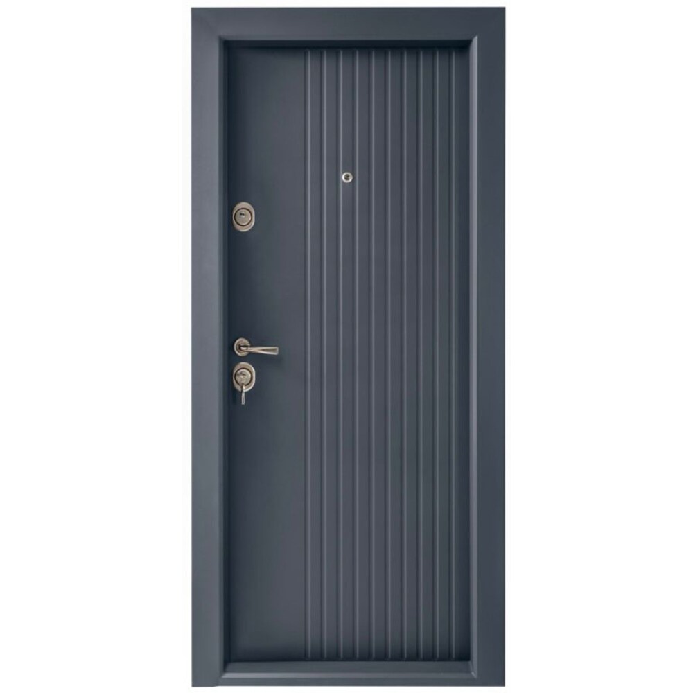 Usa exterior BR10, fara geam, dreapta, metal, 88 x 205 cm, antracit
