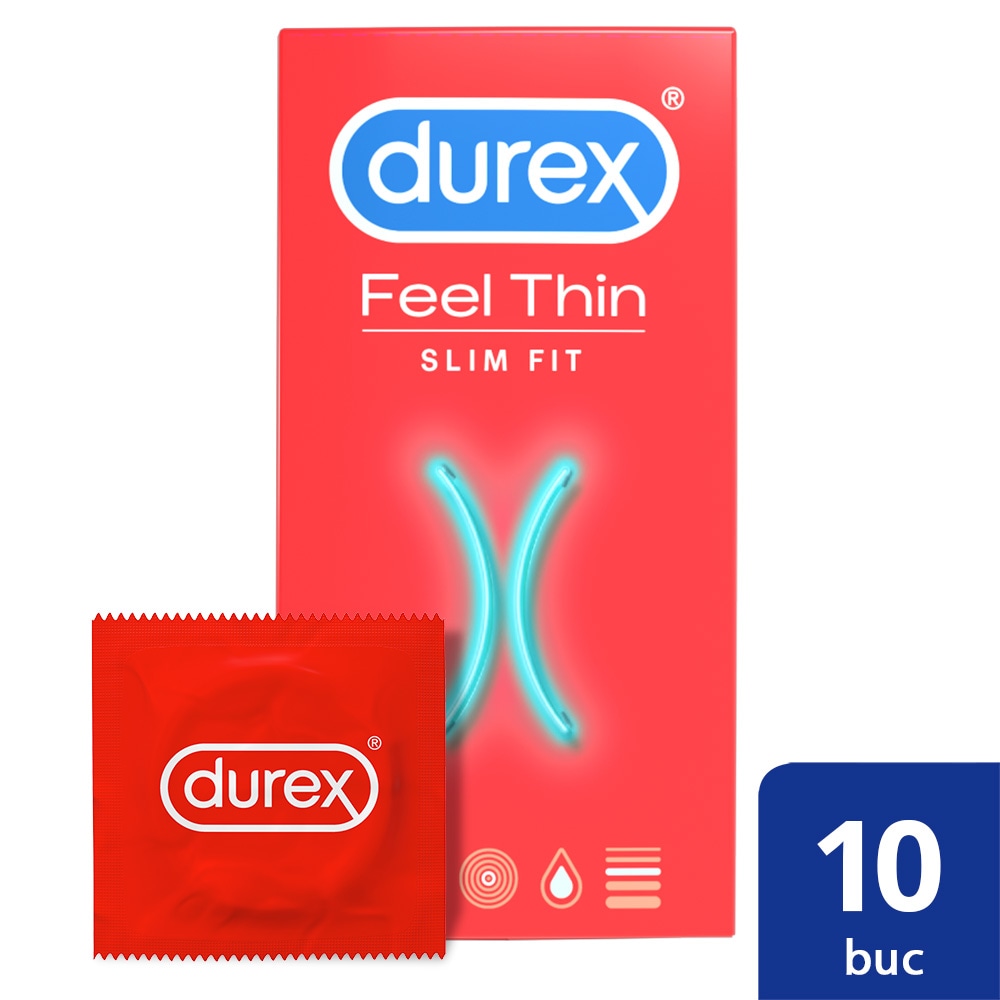 Prezervative DUREX Feel Thin Slim Fit, 10 buc
